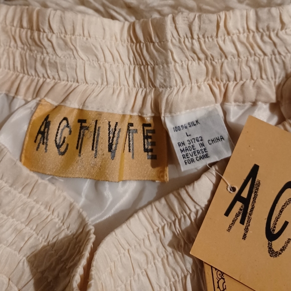 Vintage Activite 2pc silk cream coordinated set - Picture 6 of 6
